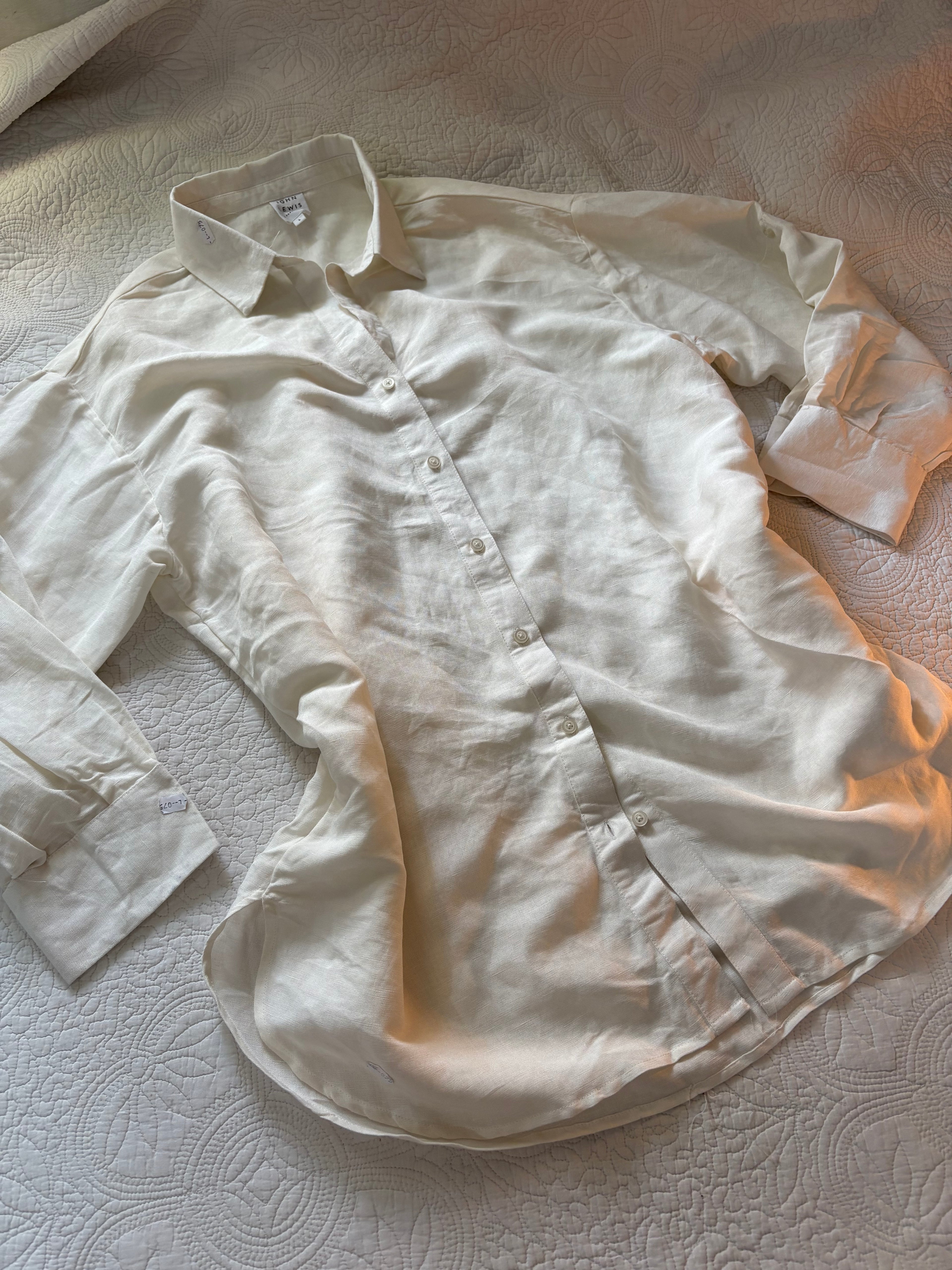 John Lewis off white linen blend shirt L/xL