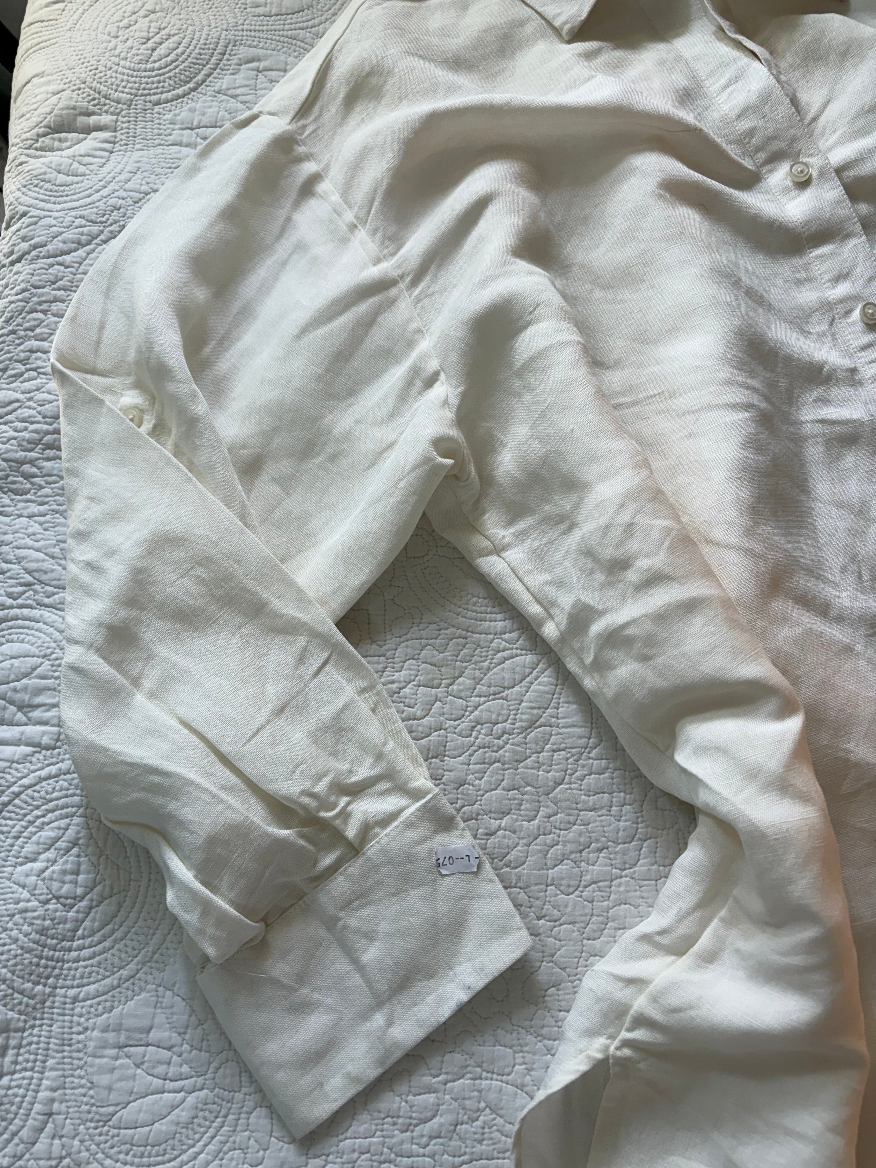 John Lewis off white linen blend shirt L/xL