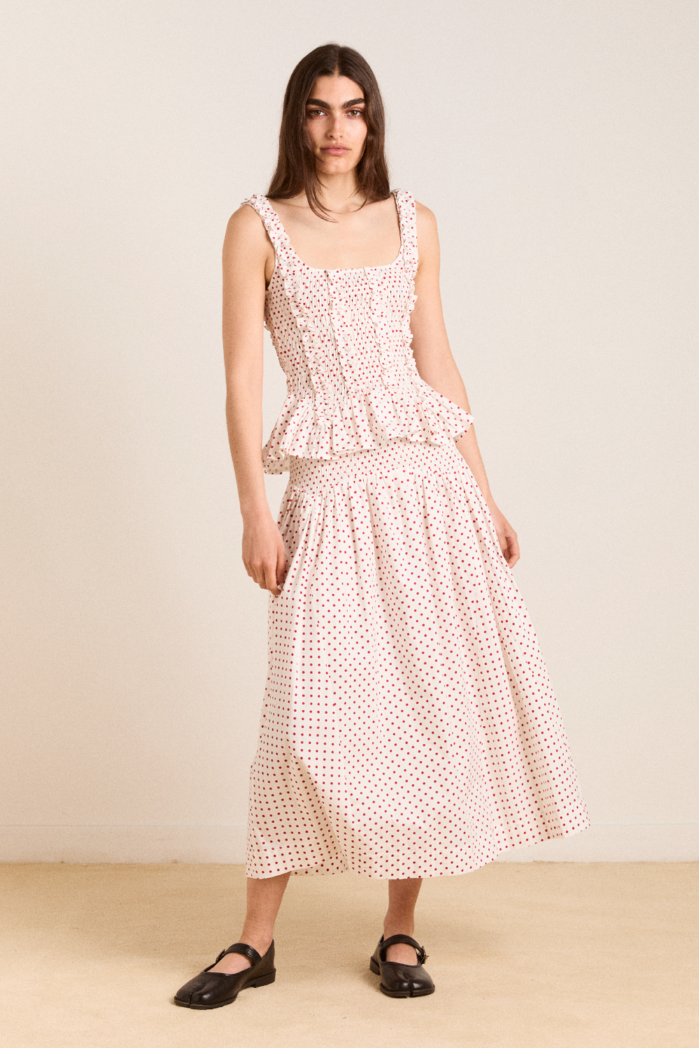 Damson madder Layla skirt white dots