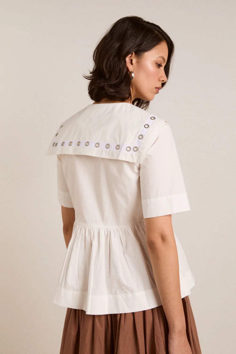 Damson Madder  Cyrus Eyelet Blouse - White
