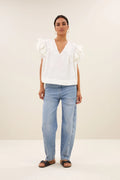 BY BAR AMSTERDAM river poplin blouse | off white S