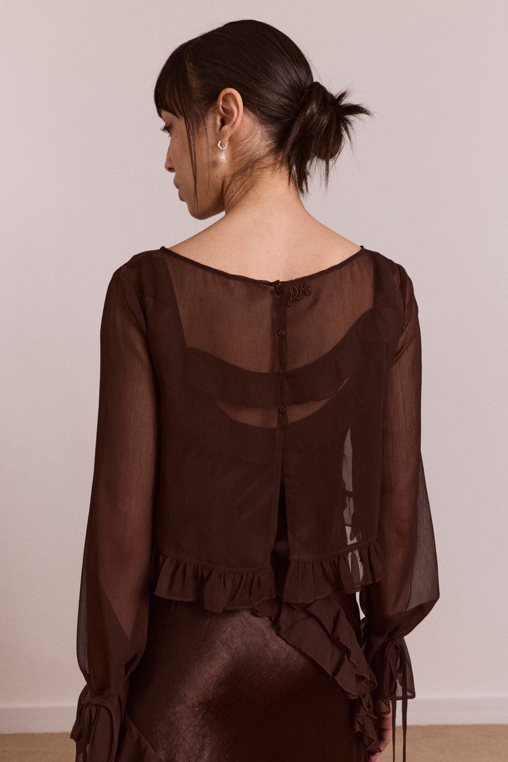 Damson madder Carmen sheer top only
