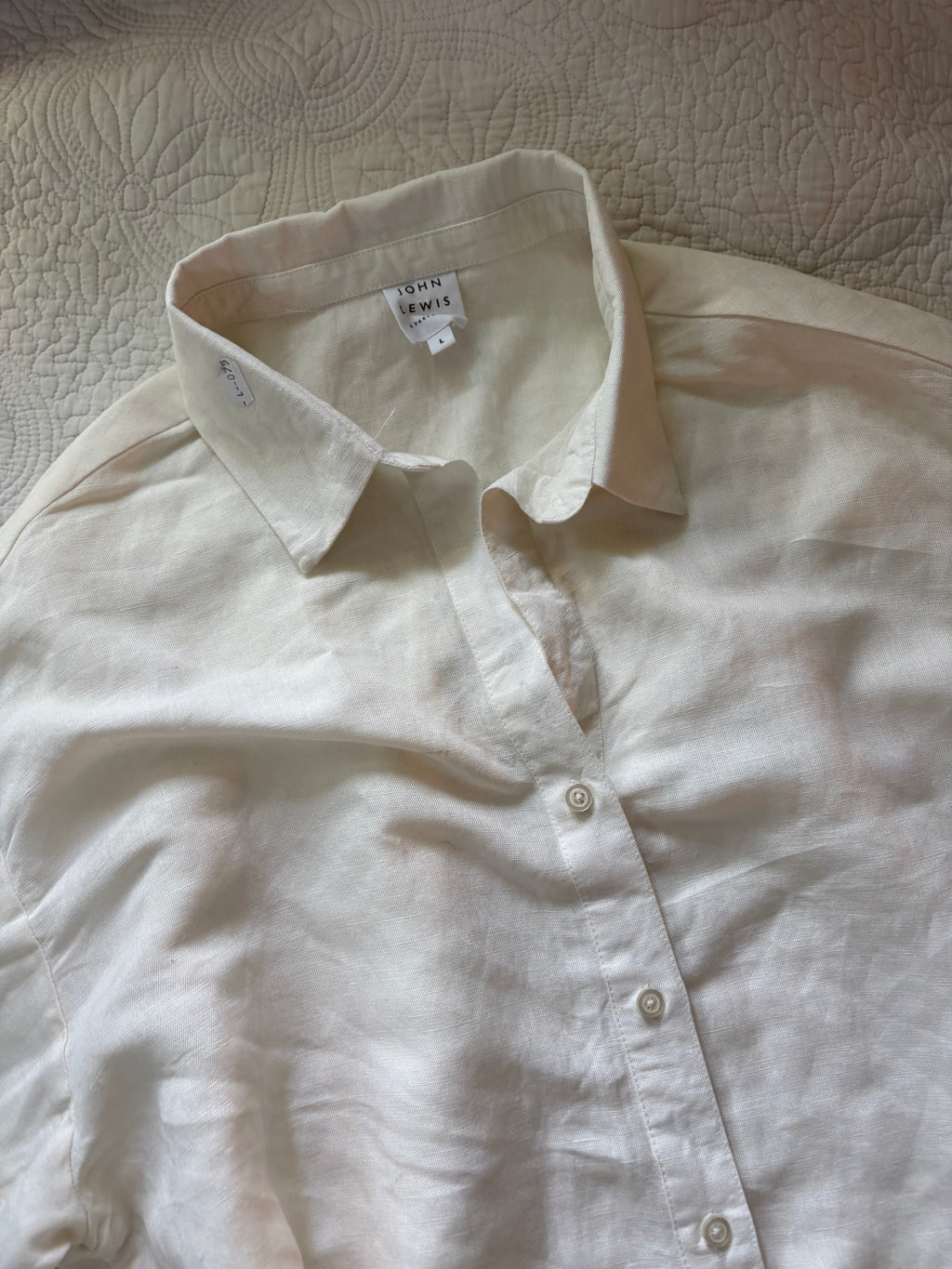 John Lewis off white linen blend shirt L/xL