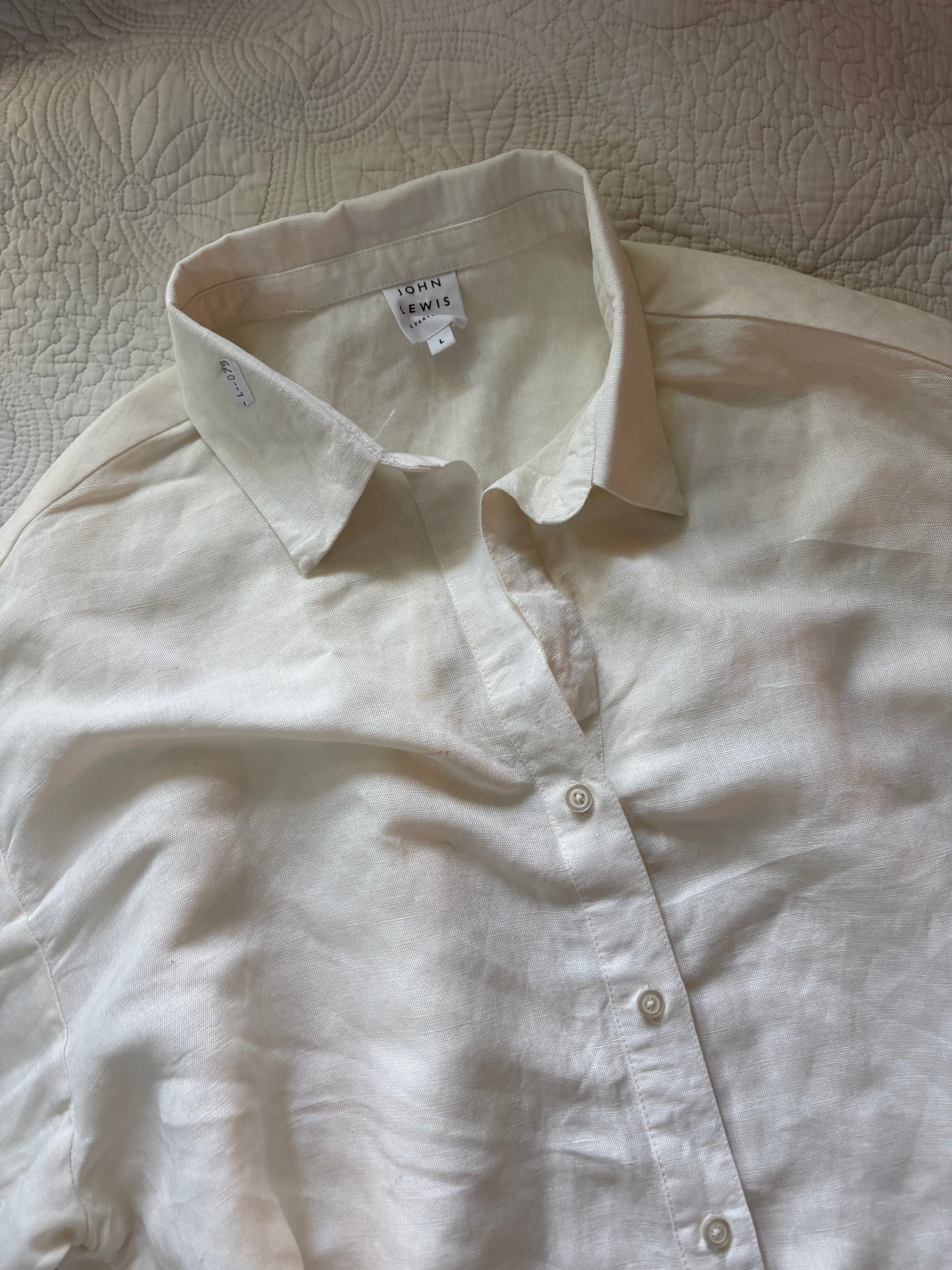 John Lewis off white linen blend shirt L/xL