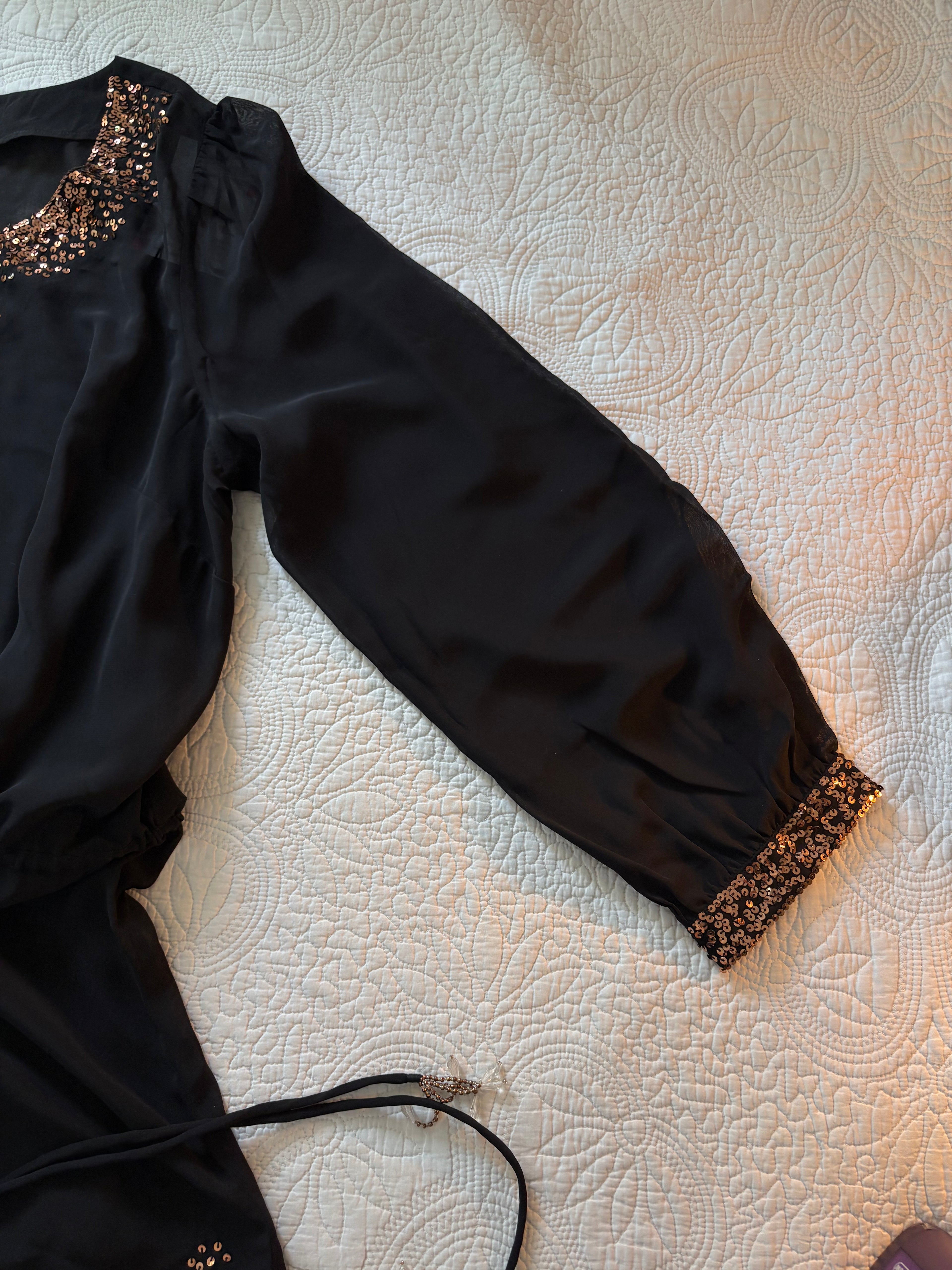 Joanna Hope sheer blouse on M-L