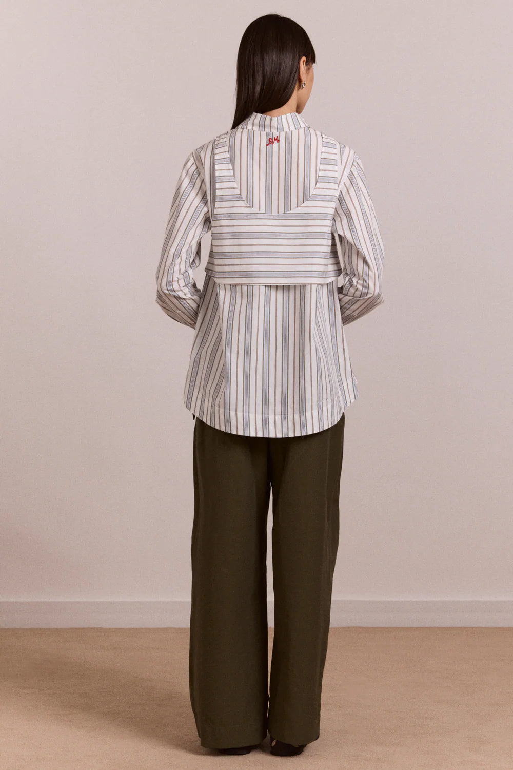DAMSON MADDER Valeria Double Layer Shirt - Caraway Stripe