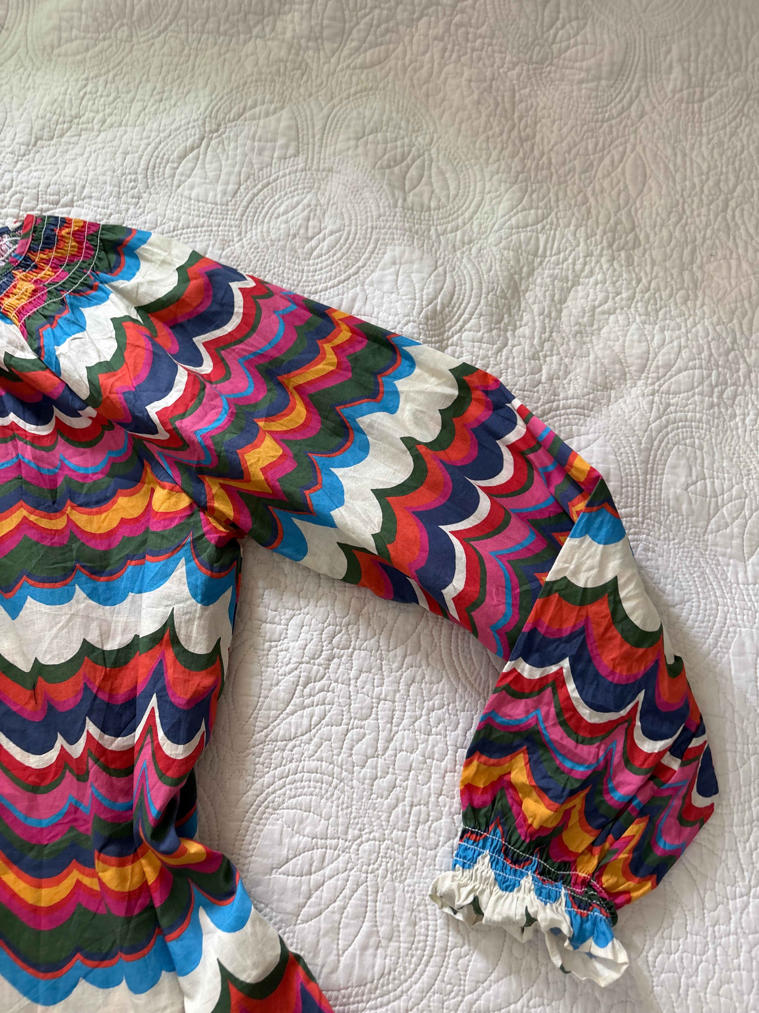 Boden scallop print top UK 12