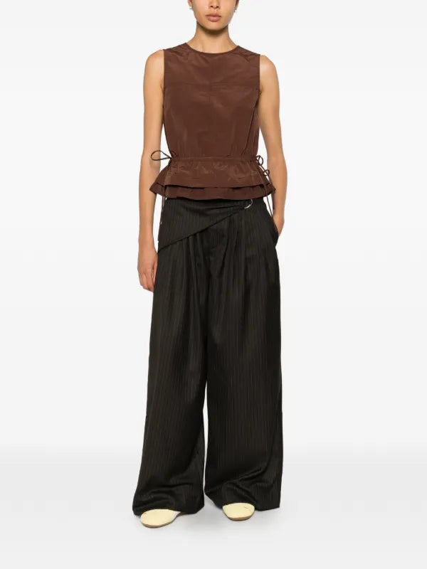 DAMSON MADDER Fabia Trouser - Choc Pinstripe