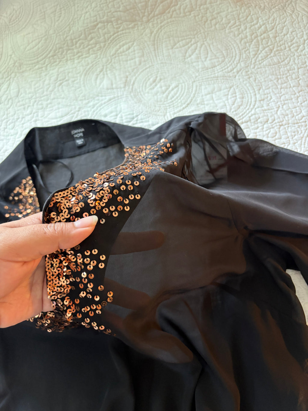 Joanna Hope sheer blouse on M-L