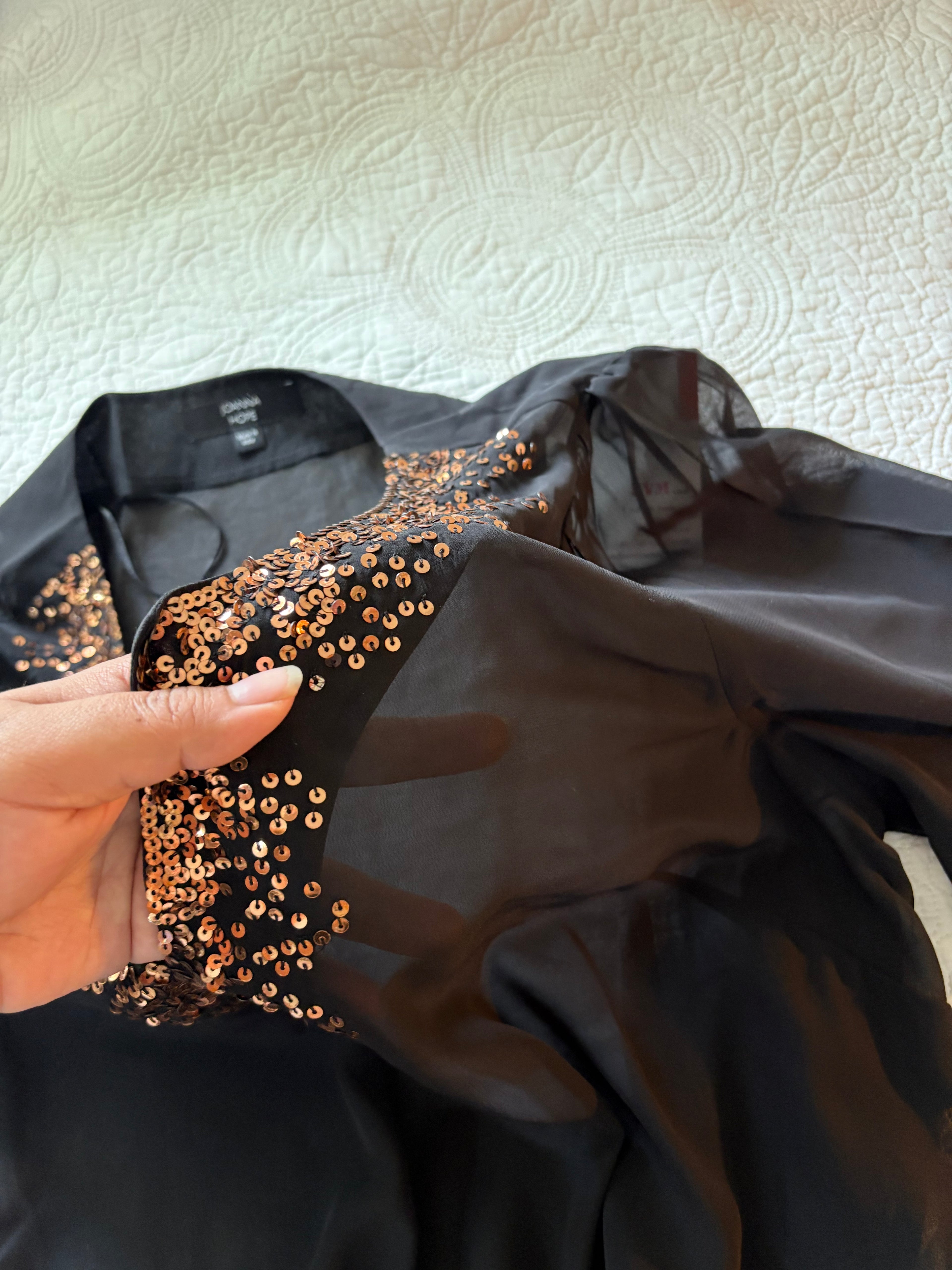 Joanna Hope sheer blouse on M-L