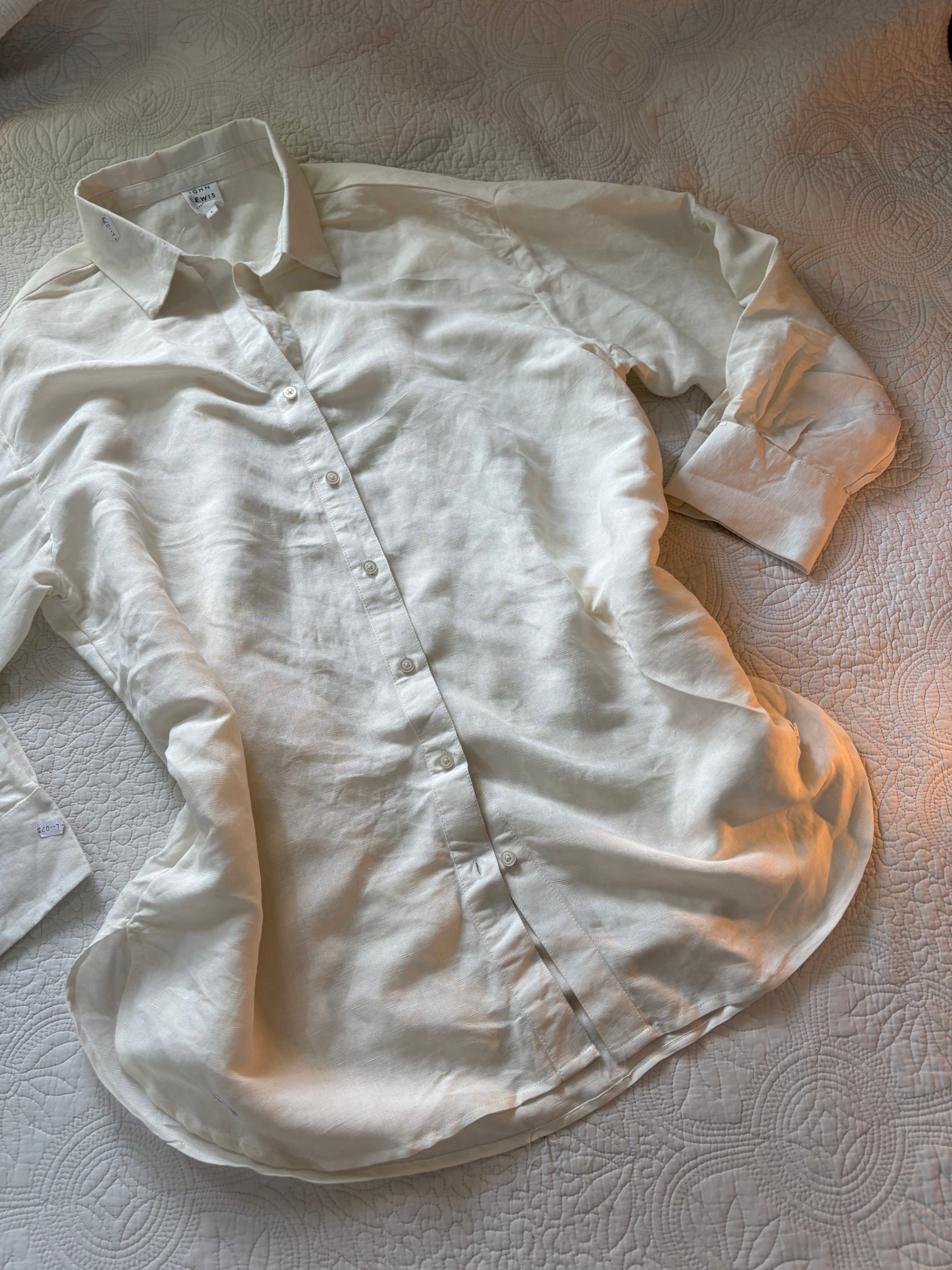 John Lewis off white linen blend shirt L/xL