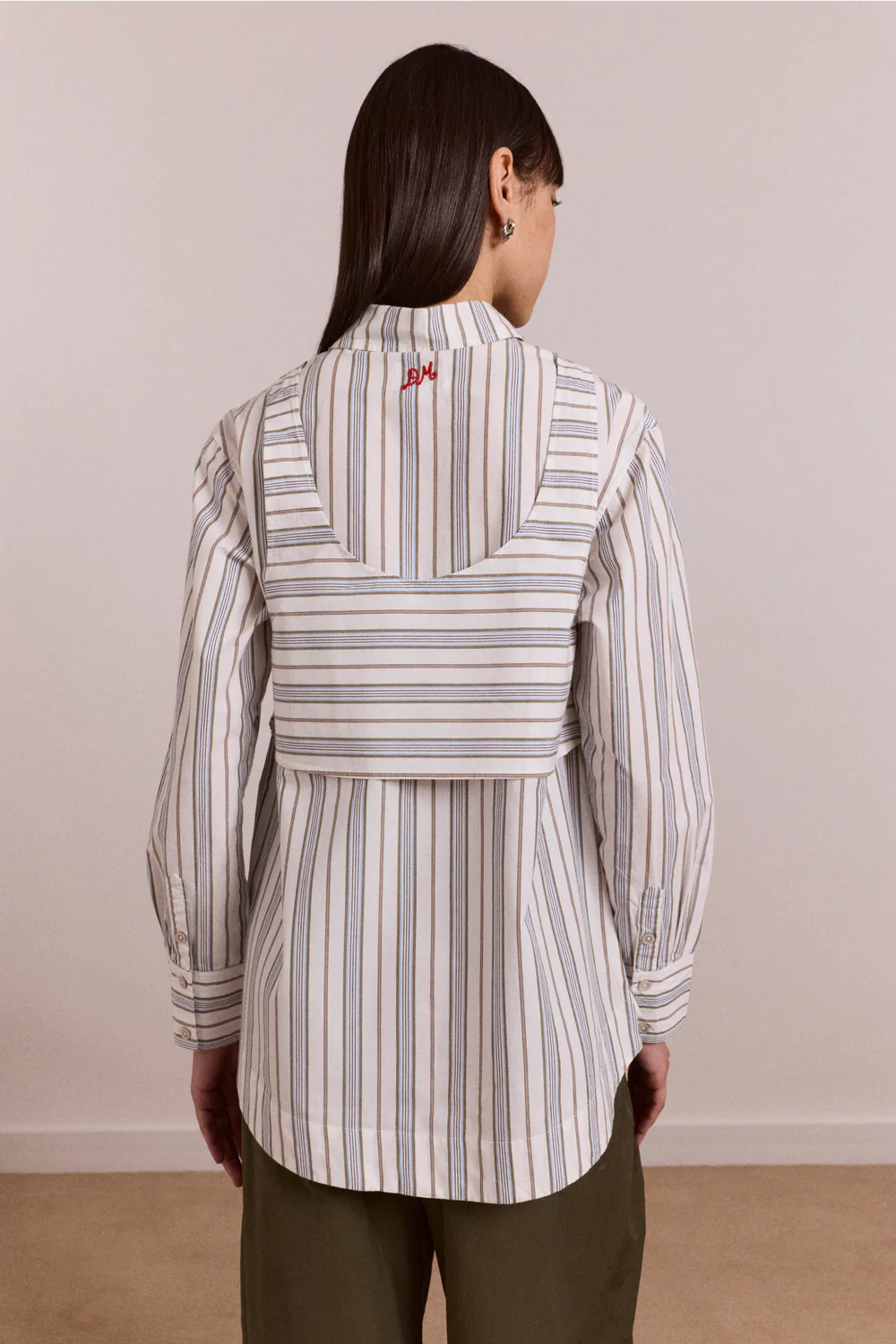 DAMSON MADDER Valeria Double Layer Shirt - Caraway Stripe