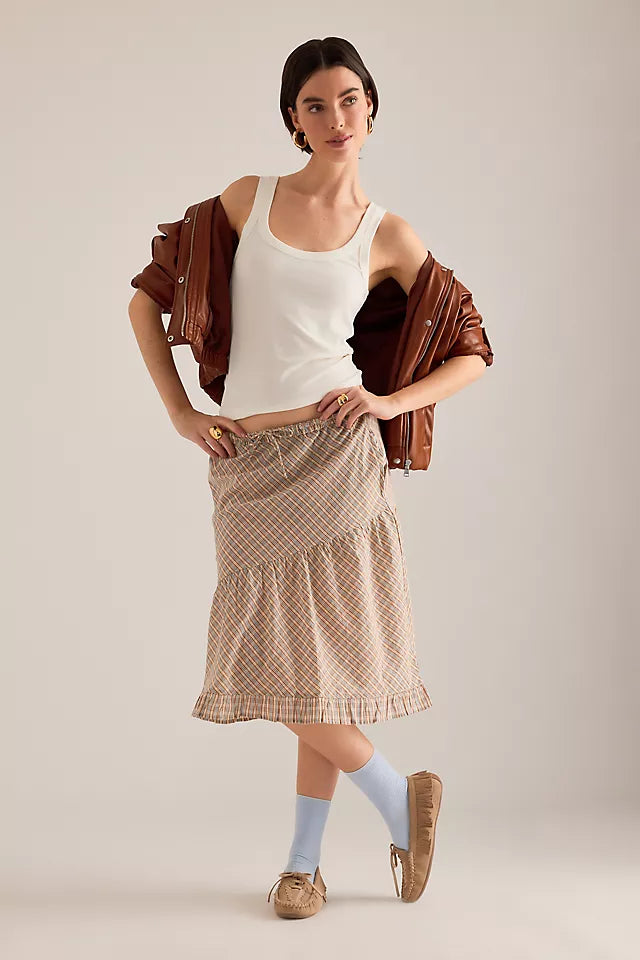 DAMSON MADDER Sigourney Skirt - Ginger Check
