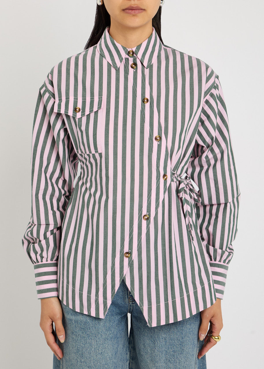Damson Madder Lux Striped Shirt in Cotton