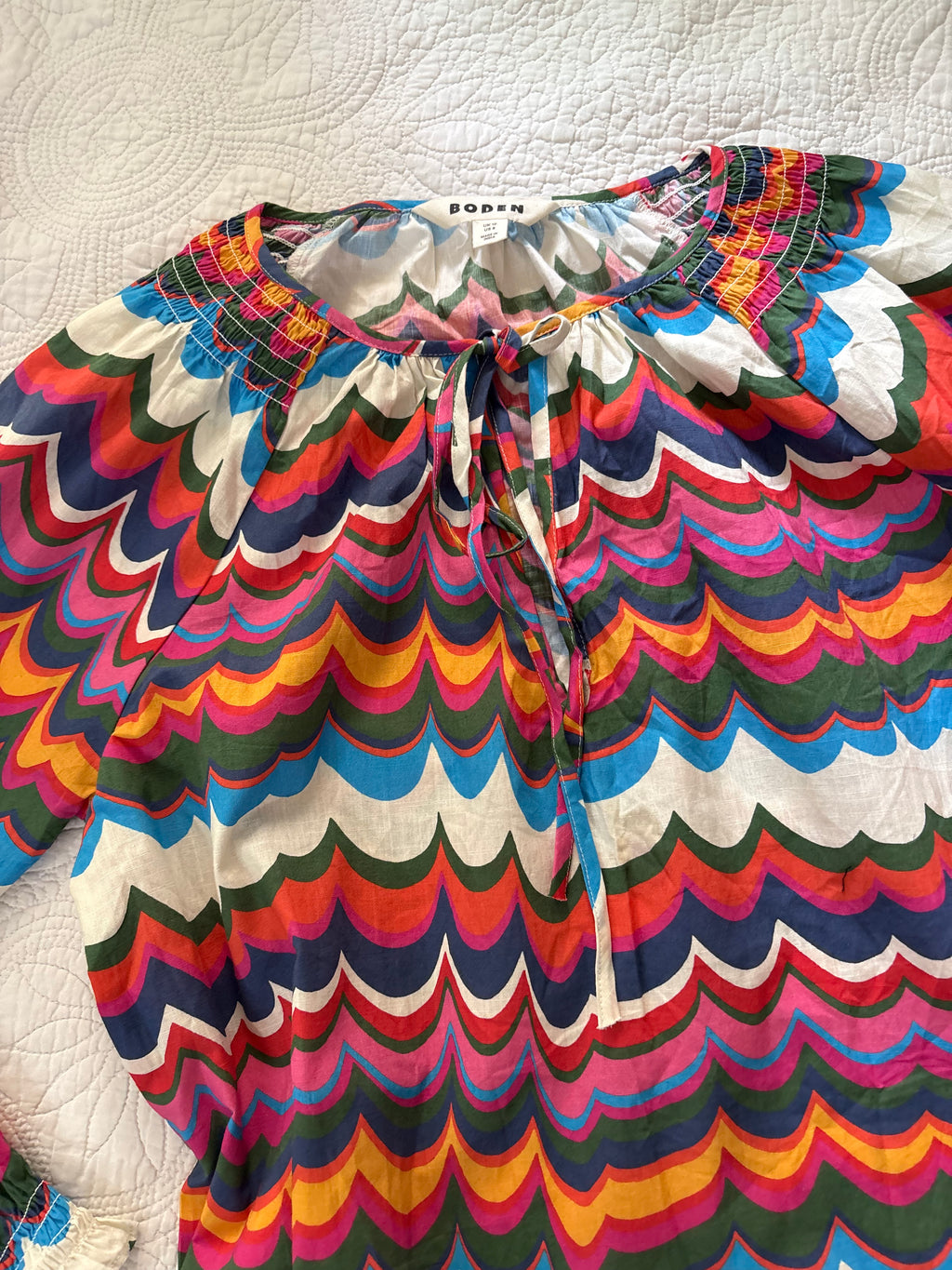 Boden scallop print top UK 12