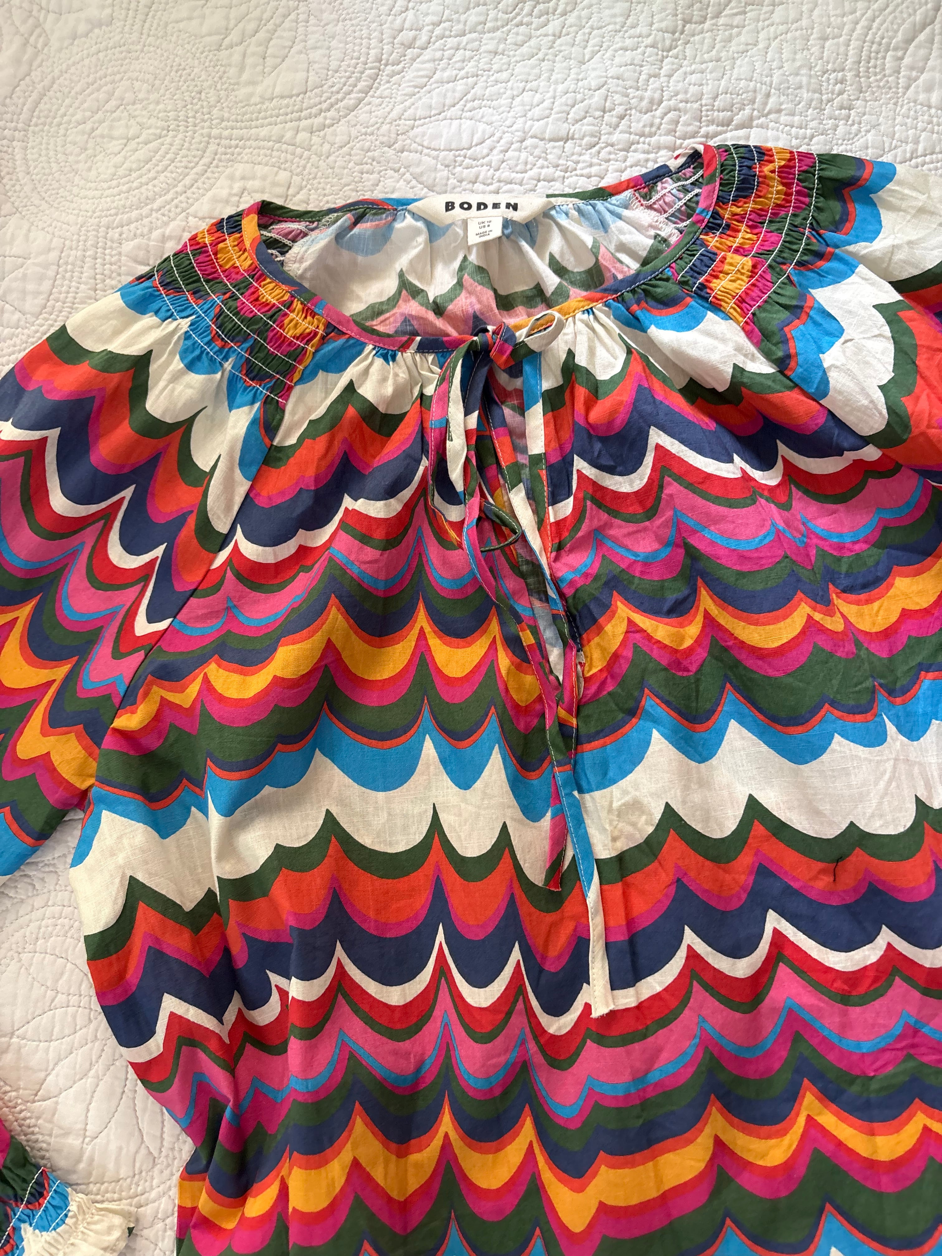 Boden scallop print top UK 12