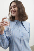 Striped big collar shirt UK 12