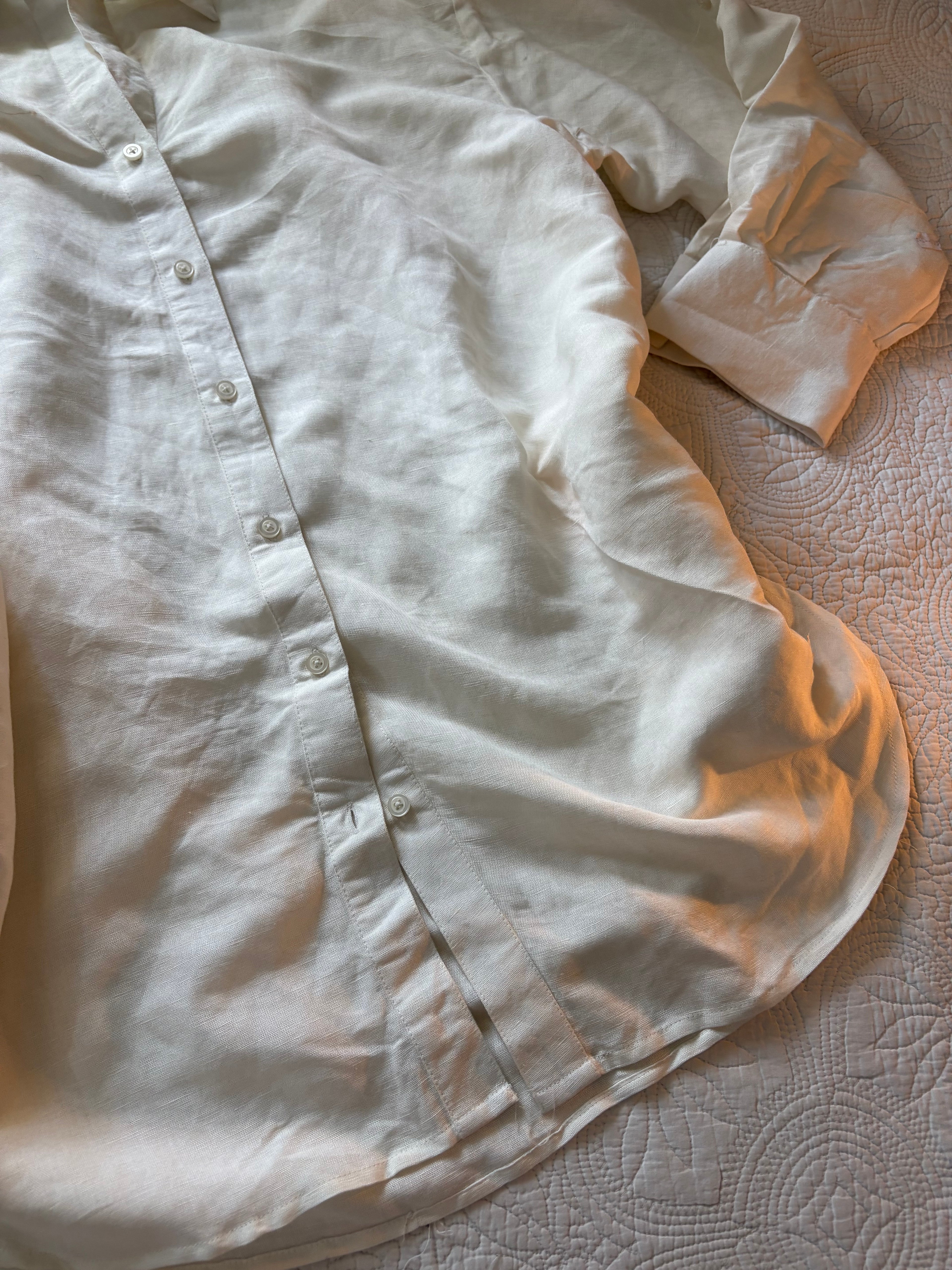 John Lewis off white linen blend shirt L/xL