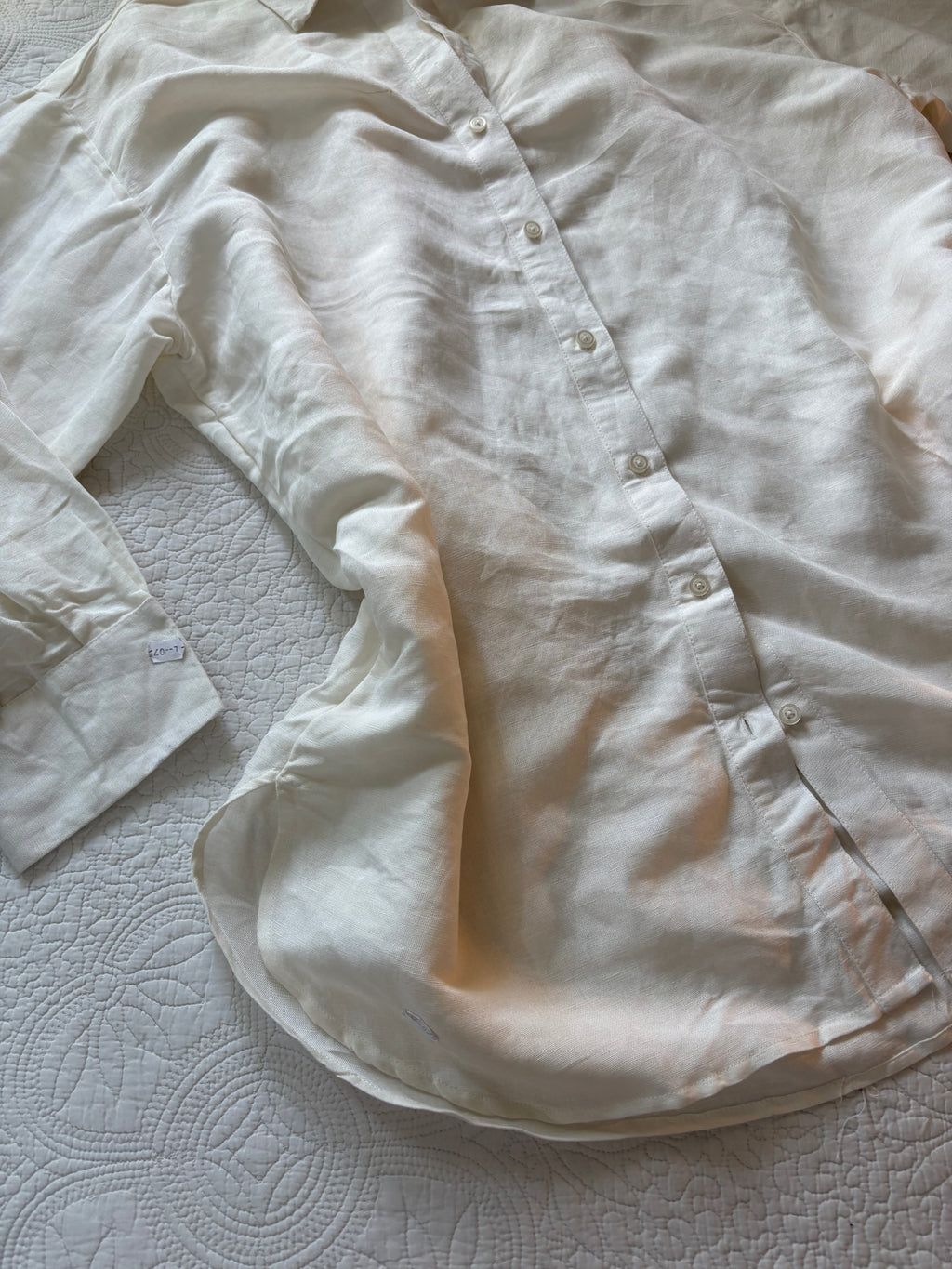 John Lewis off white linen blend shirt L/xL