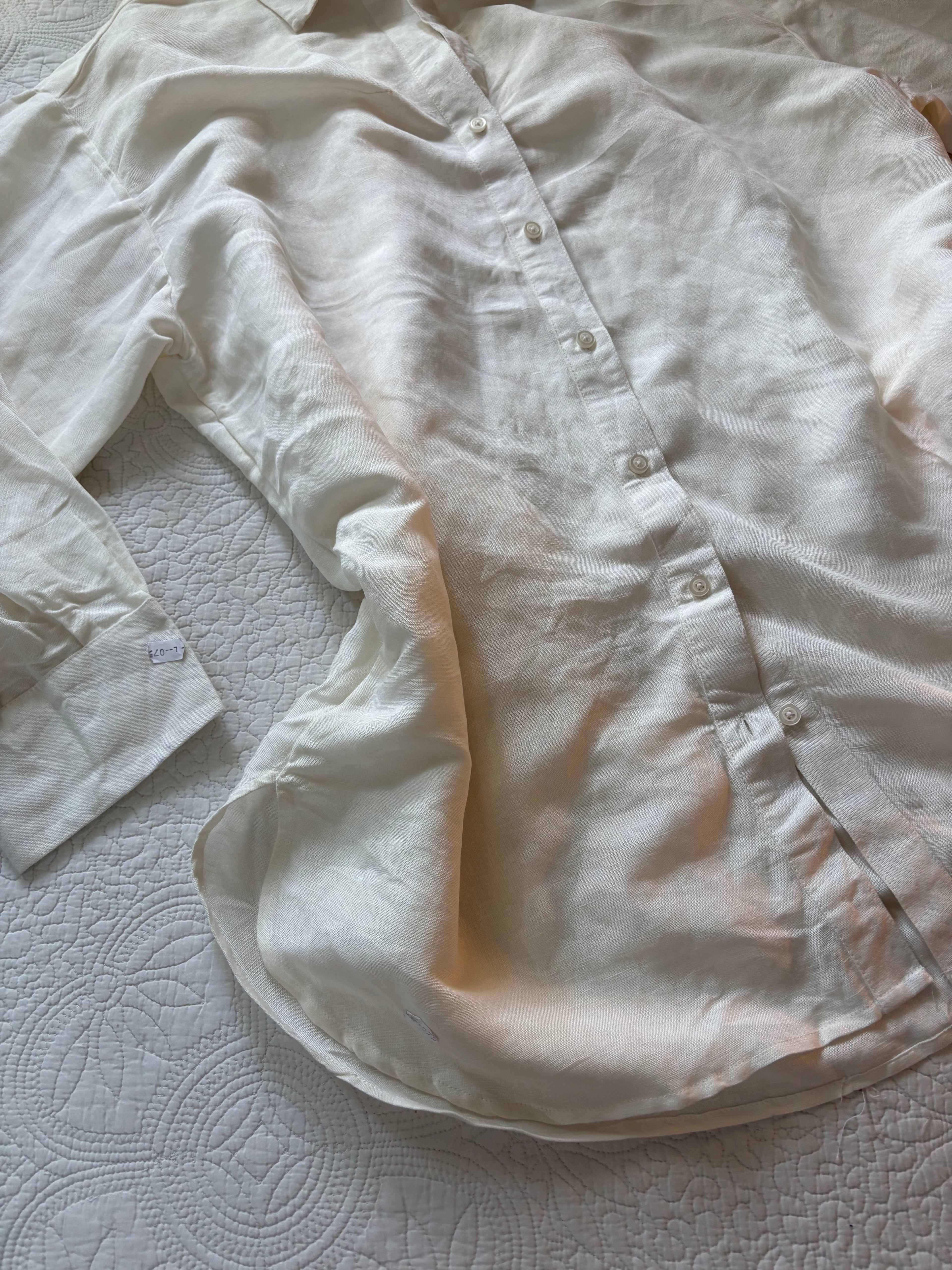 John Lewis off white linen blend shirt L/xL