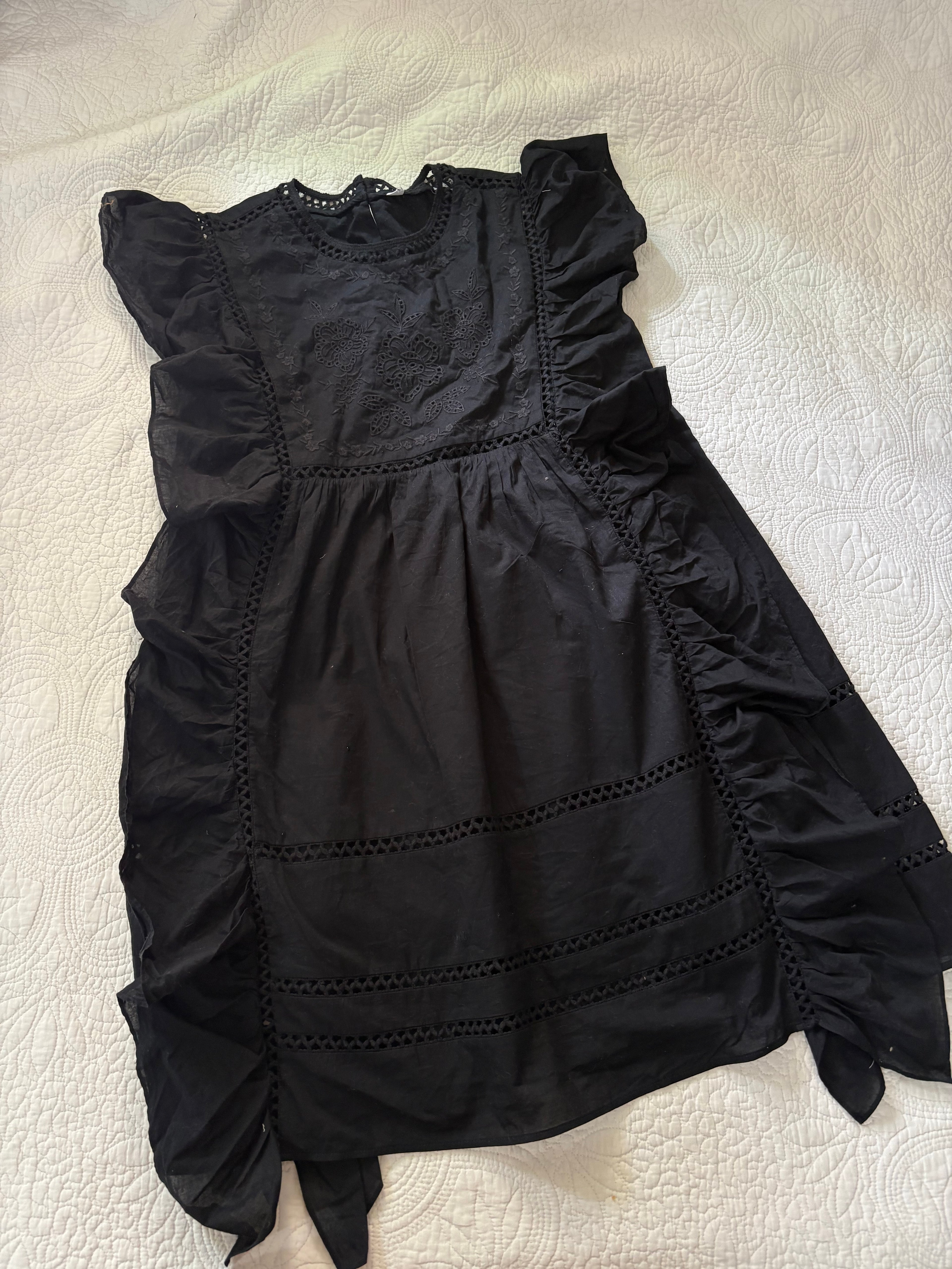 & other stories embroidered ruffle dress S