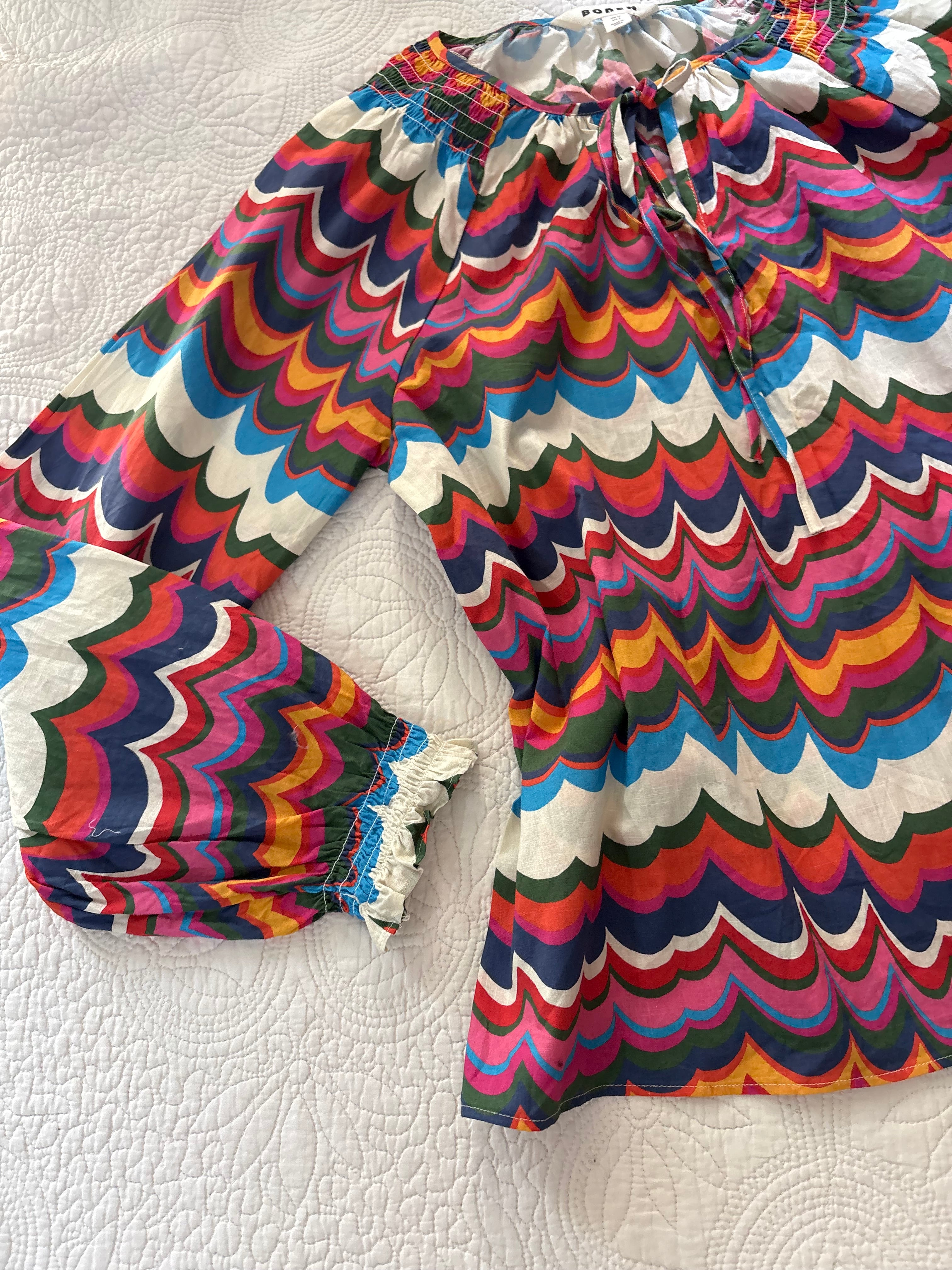 Boden scallop print top UK 12