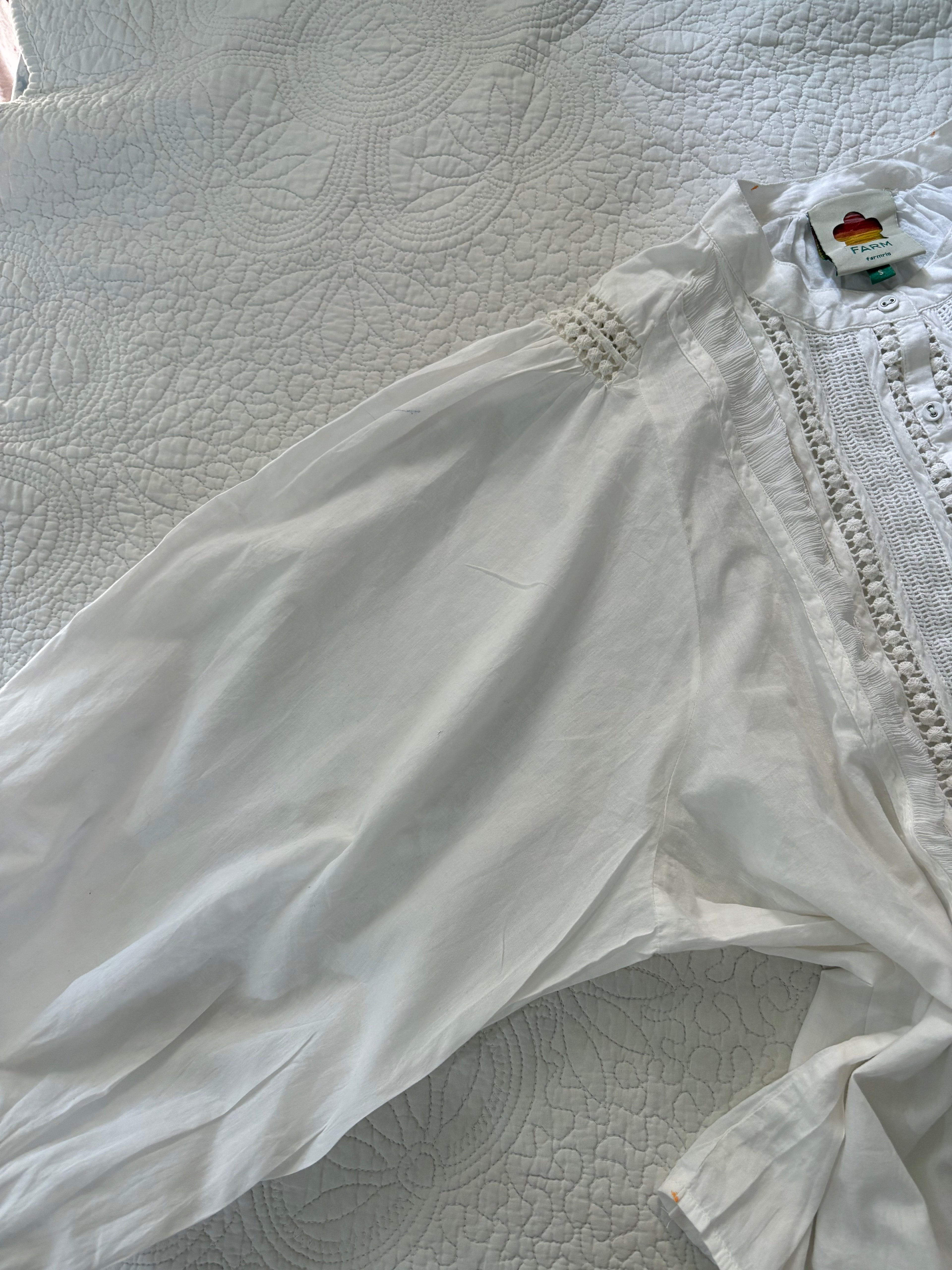 Farm Rio buttoned lace blouse S/M