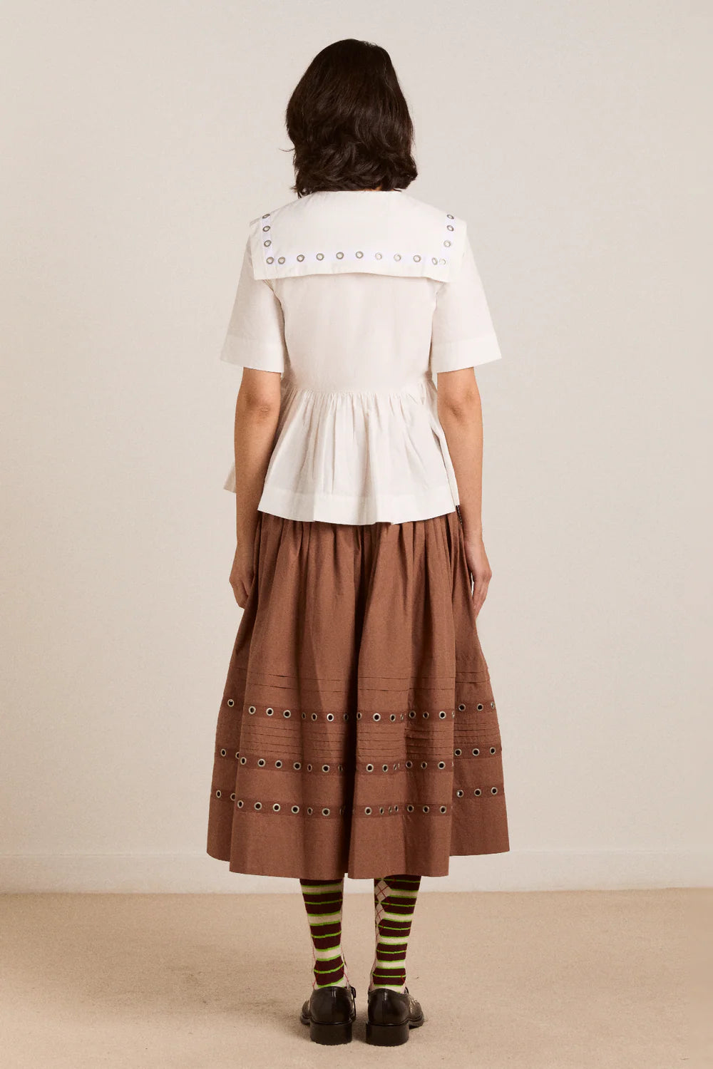 Damson Madder  Cyrus Eyelet Blouse - White