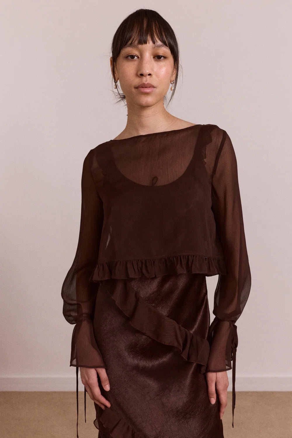 Damson madder Carmen sheer top only