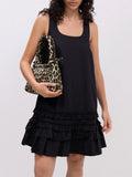 GANNI RUFFLE DETAIL DRESS