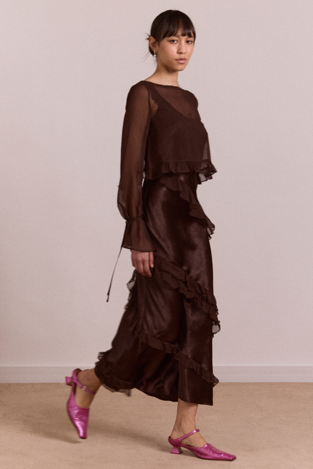 Damson madder Carmen sheer top only