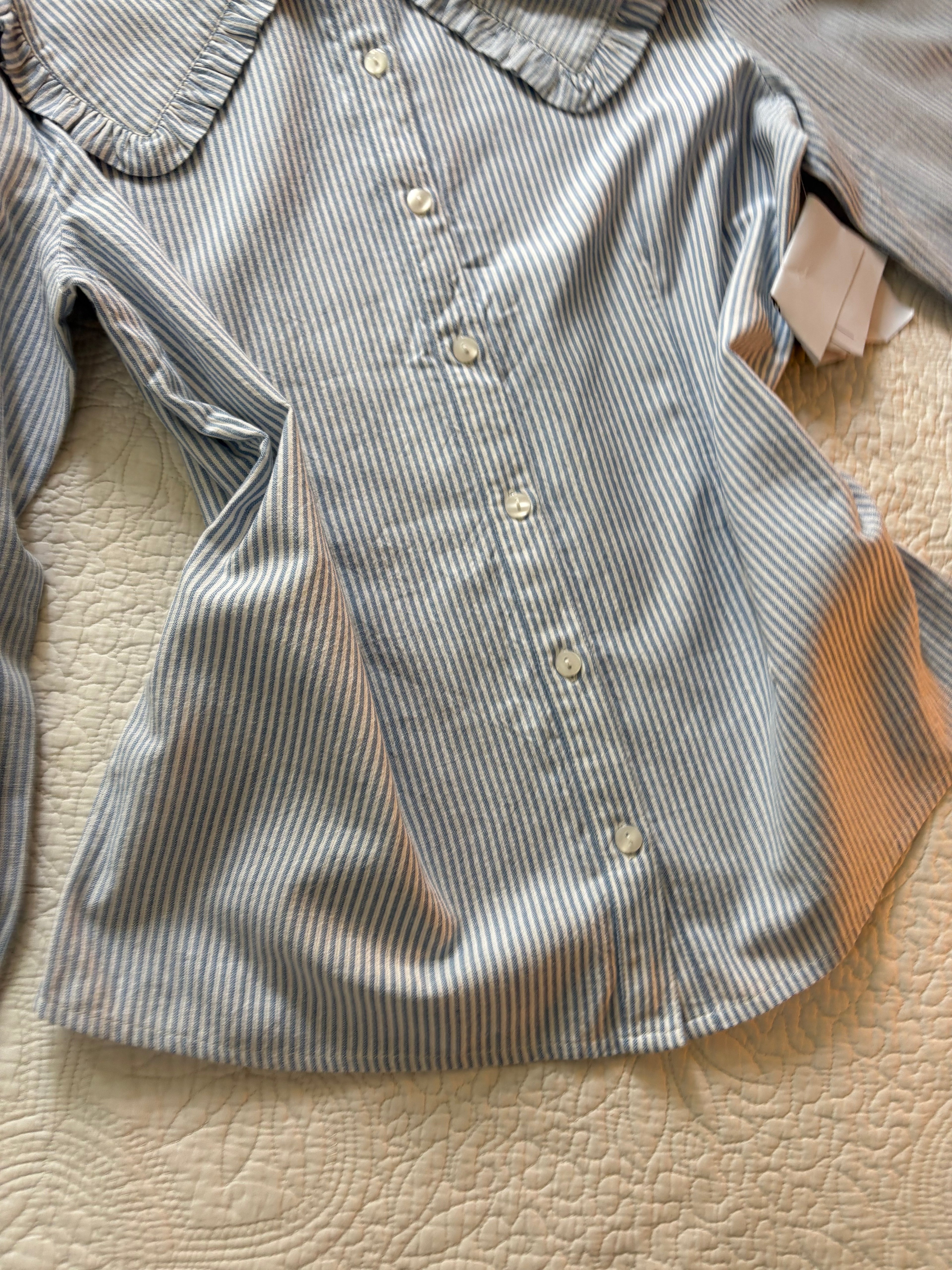 Striped big collar shirt UK 12