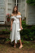 HAZEL STRIPE ASYMMETRIC MIDI SKIRT and top set