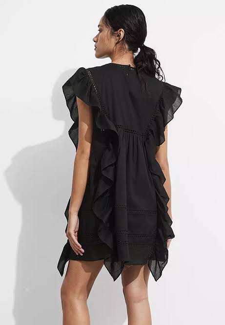 & other stories embroidered ruffle dress S