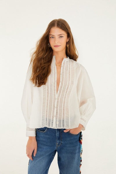 Farm Rio buttoned lace blouse S/M