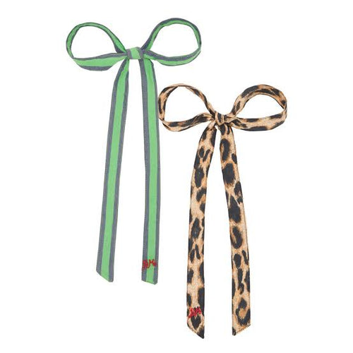 Damson madder hair ribbon set of 2