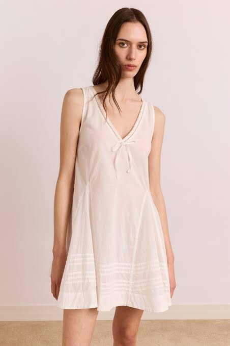 Damson madder Raven Mini Night Dress - white