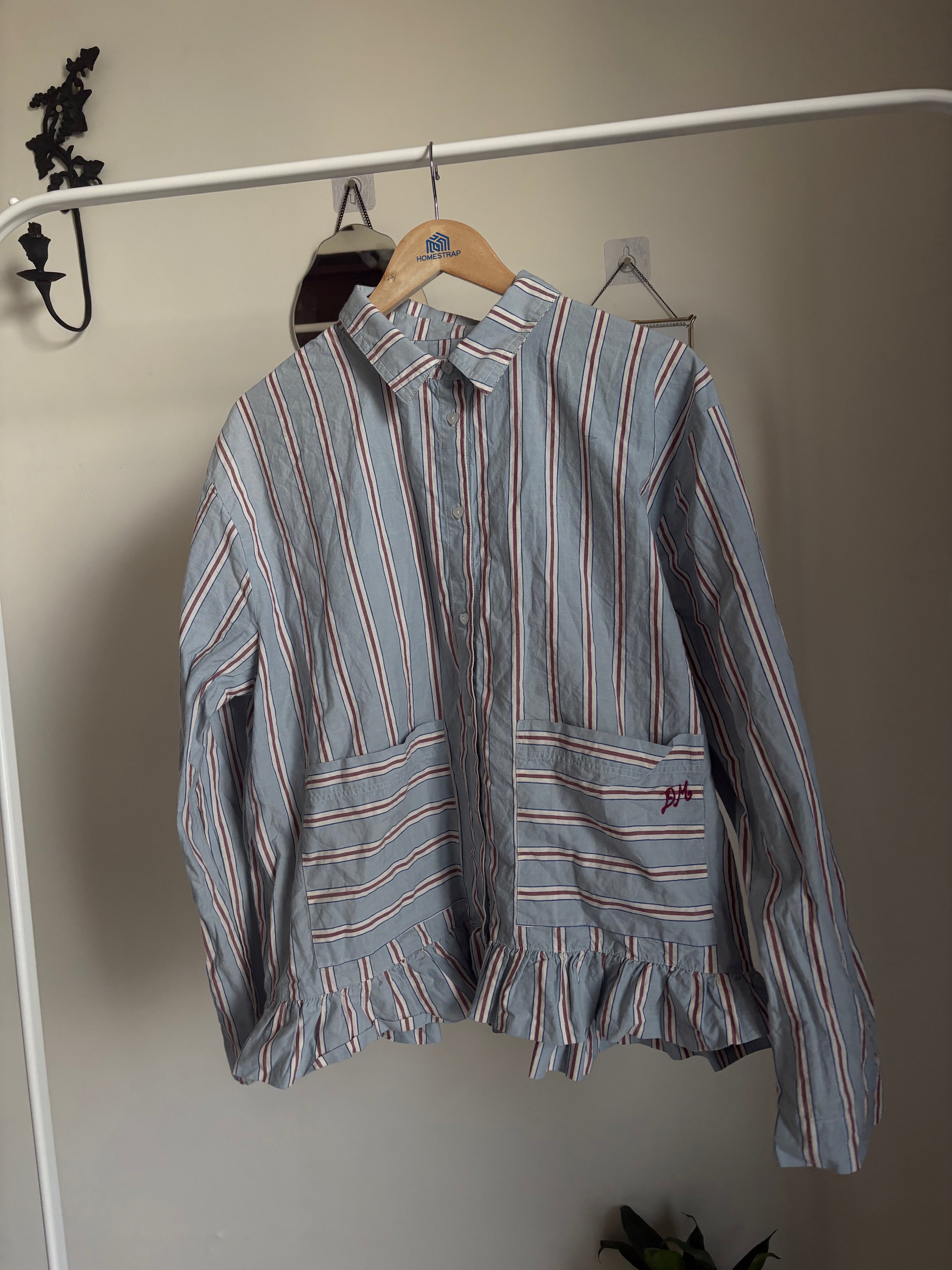DAMSON MADDER Frill Florie PJ SHIRT UK 12