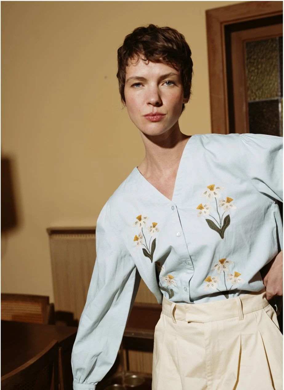 THE TINY BIG SISTER Blouse daffodil fleurie