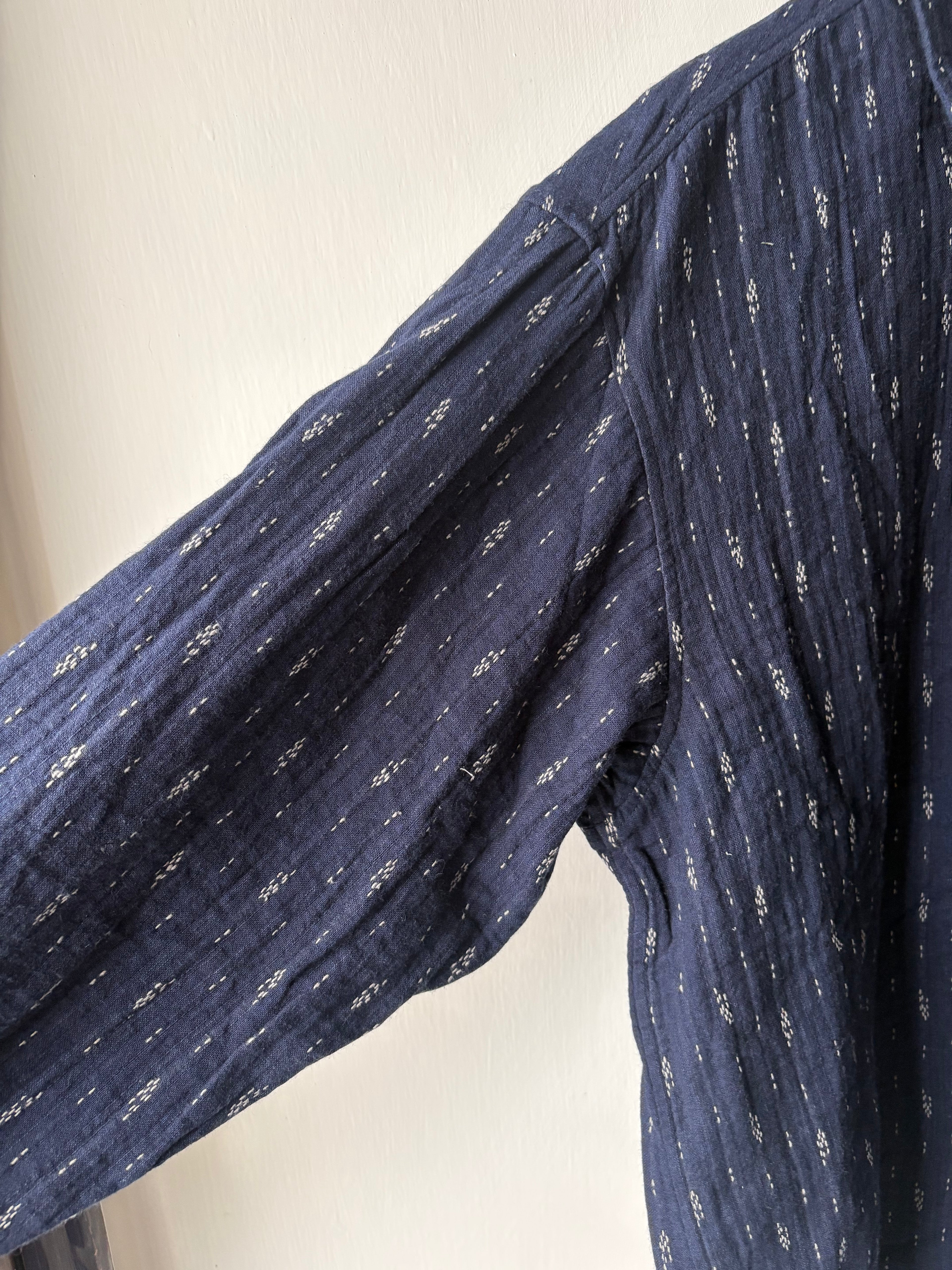 TOAST STRAIGHT STITCH COTTON SHIRT INDIGO BLUE M/L
