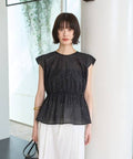 Rouge vif Anna Silver Dot Embroidered Peplum Blouse FS