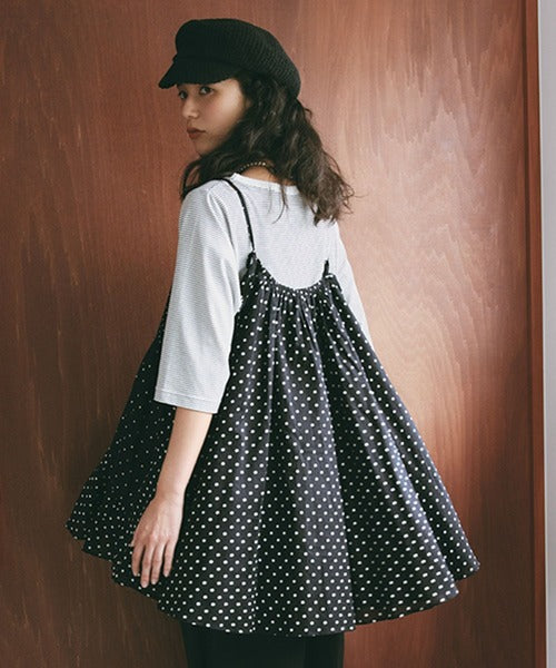 studio CLIP "Kin." Dot Patchwork Camisole Tunic