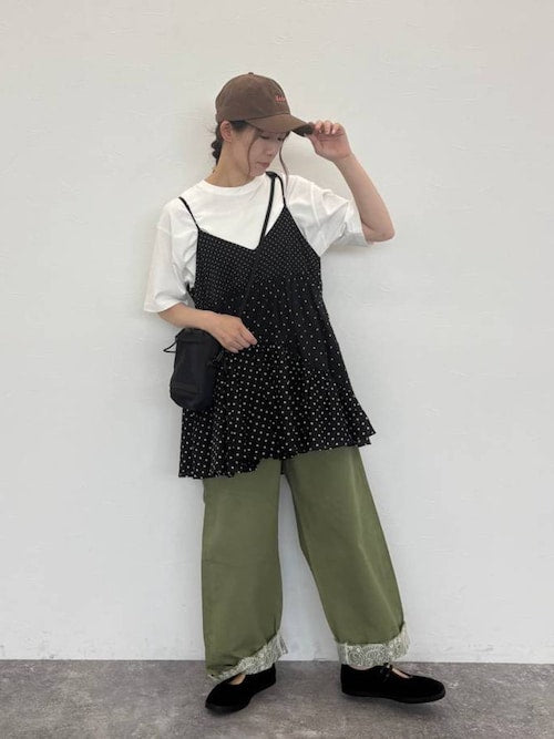 studio CLIP "Kin." Dot Patchwork Camisole Tunic