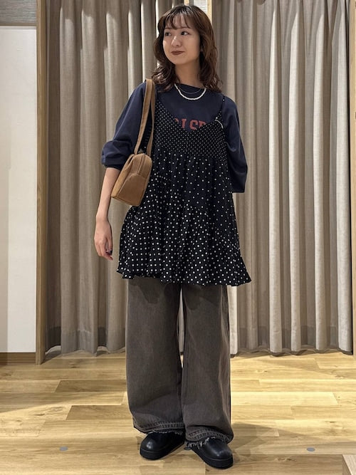 studio CLIP "Kin." Dot Patchwork Camisole Tunic