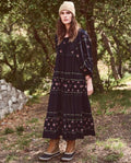 THE GREAT. THE FOLKLORE DRESS - DKNAVY SIZE 1 (S)