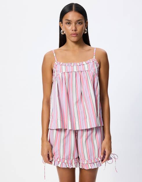 Damson Madder Flynn Ruffle Neck Cami SET