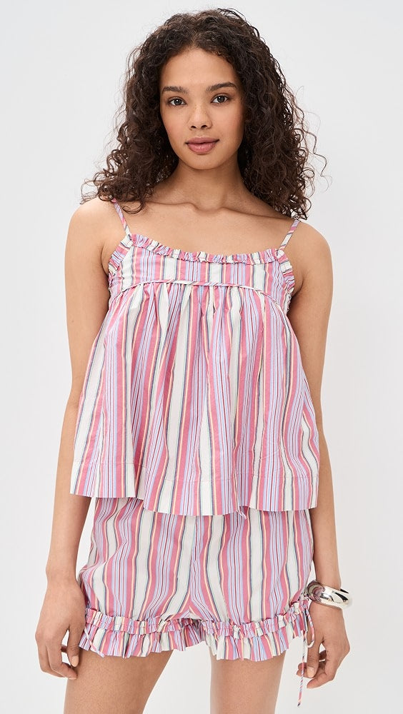 Damson Madder Flynn Ruffle Neck Cami SET