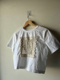 WHITE LACE INSERT TSHIRT S