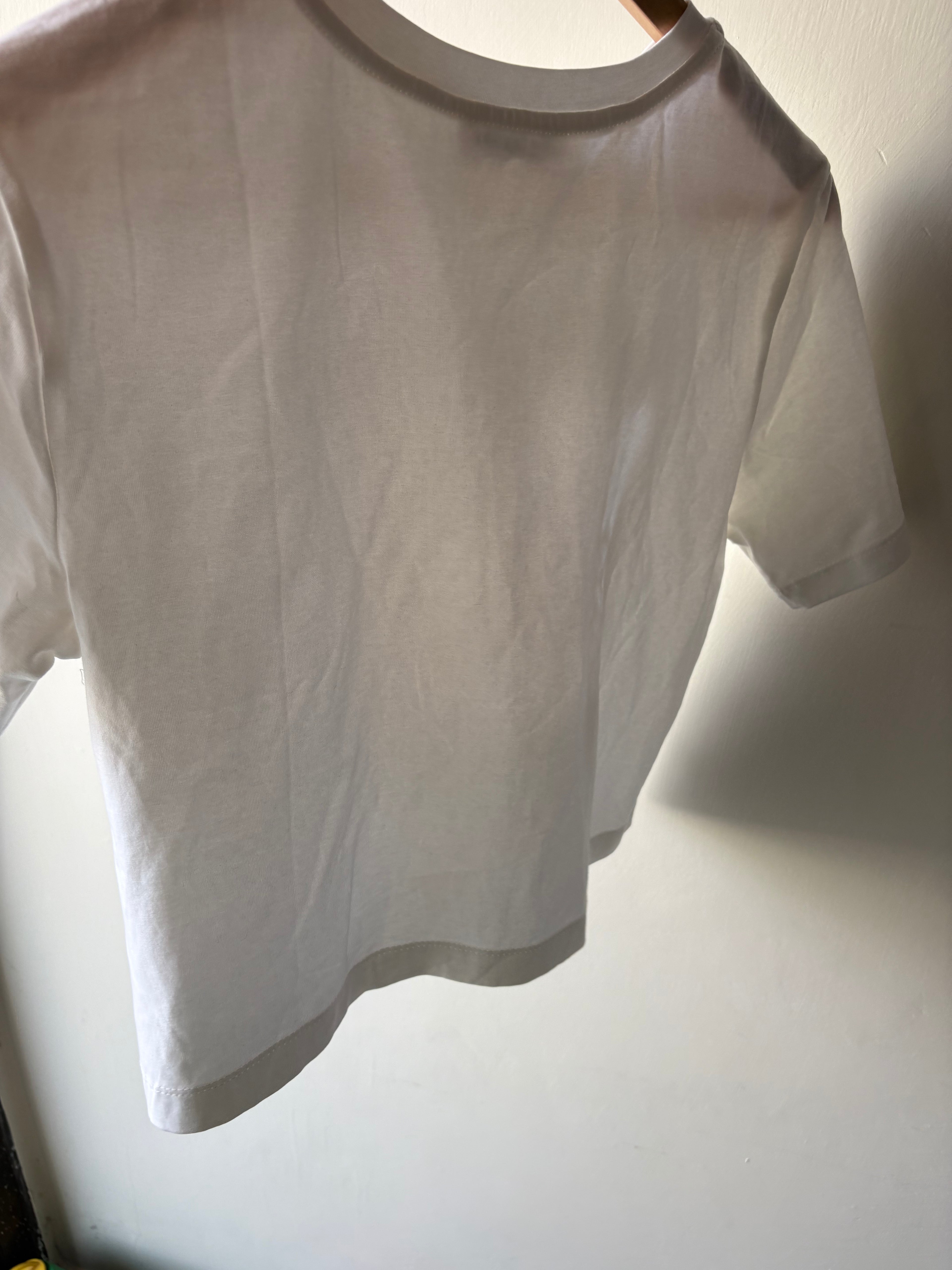 WHITE LACE INSERT TSHIRT S