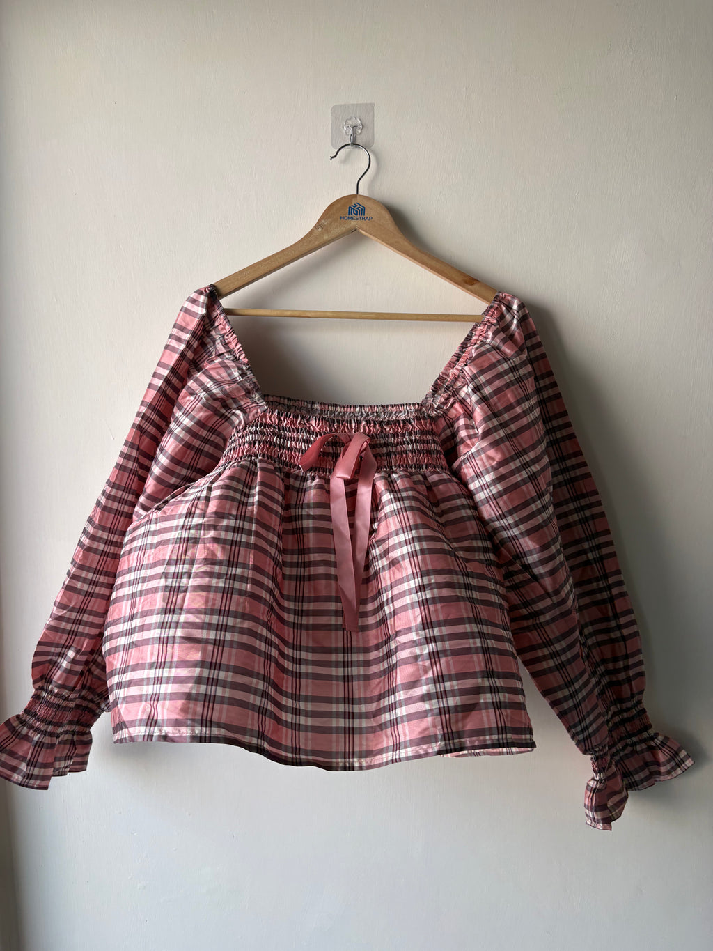 Mille Jesse Smocked Puff-Sleeve Top L/XL